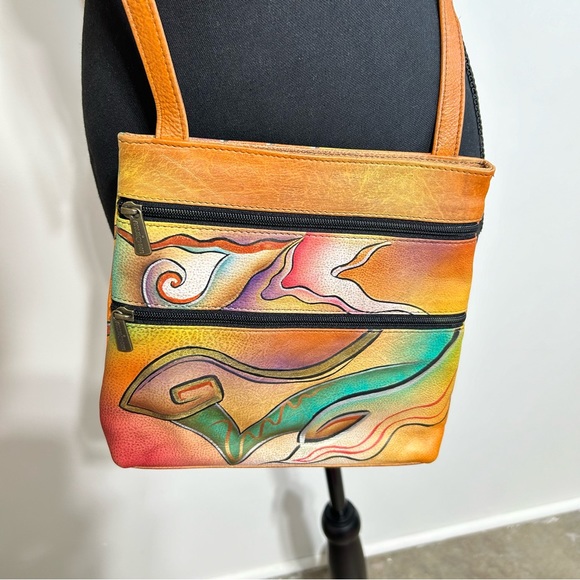 Anuschka Hand Painted Crossbody Leather Bag - Picture 2 of 15